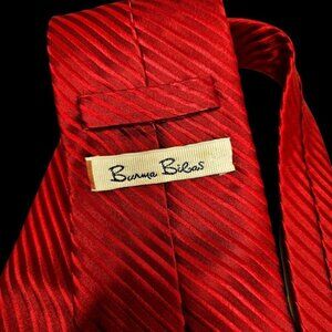 Vintage Burma Bibas Handmade Silk Tie Monochrome Angular Stripes Mens 3.5" x 60"